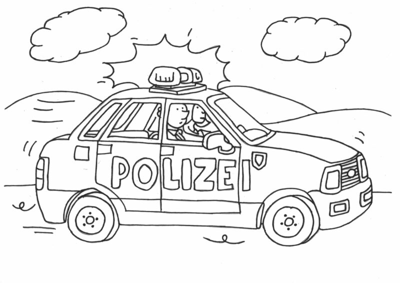 Ausmalbild Polizei