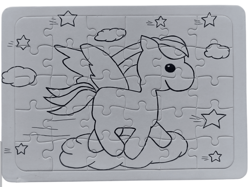 Ausmalpuzzle Einhorn