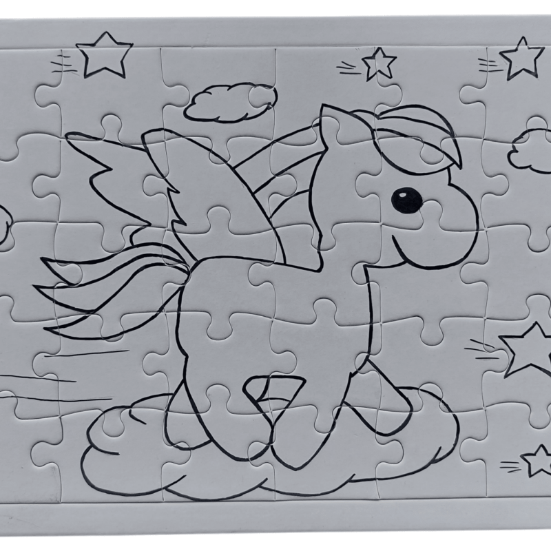 Ausmalpuzzle Einhorn