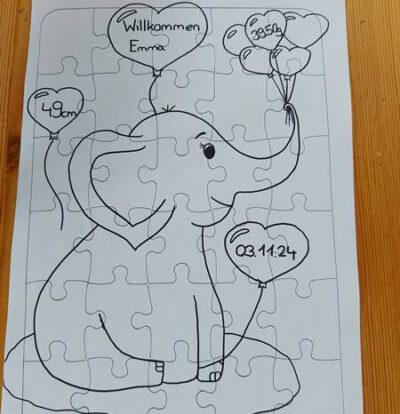 Puzzle zur Geburt