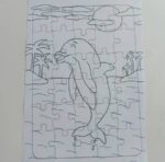 Delfine Puzzle zum Ausmalen
