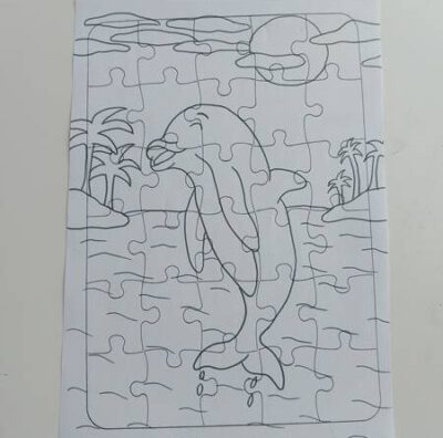Delfine Puzzle zum Ausmalen