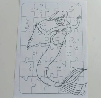 Meerjungfrau Puzzle zum Ausmalen