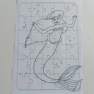 Meerjungfrau Puzzle zum Ausmalen