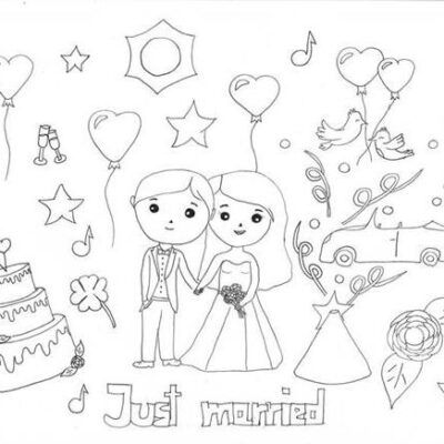 Ausmalunterlage_Hochzeit
