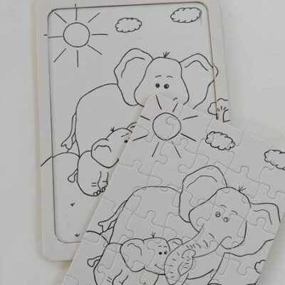 Elefanten Ausmalpuzzle