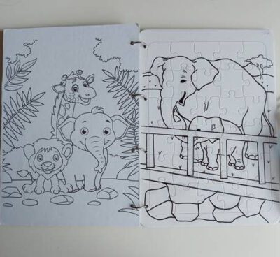 verschiedene Puzzle in einem Buch